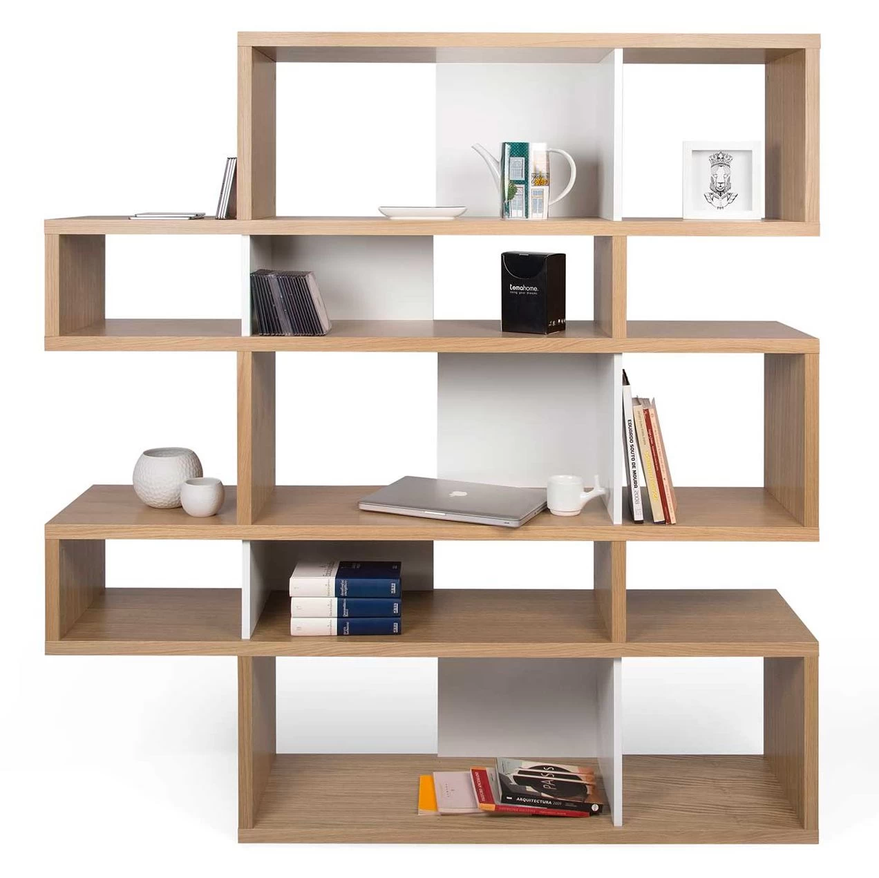 Boekenkast Lisbon 2 - Eik/wit 9 Boekenkast Lisbon 2 - Eik/wit - Afbeelding 9