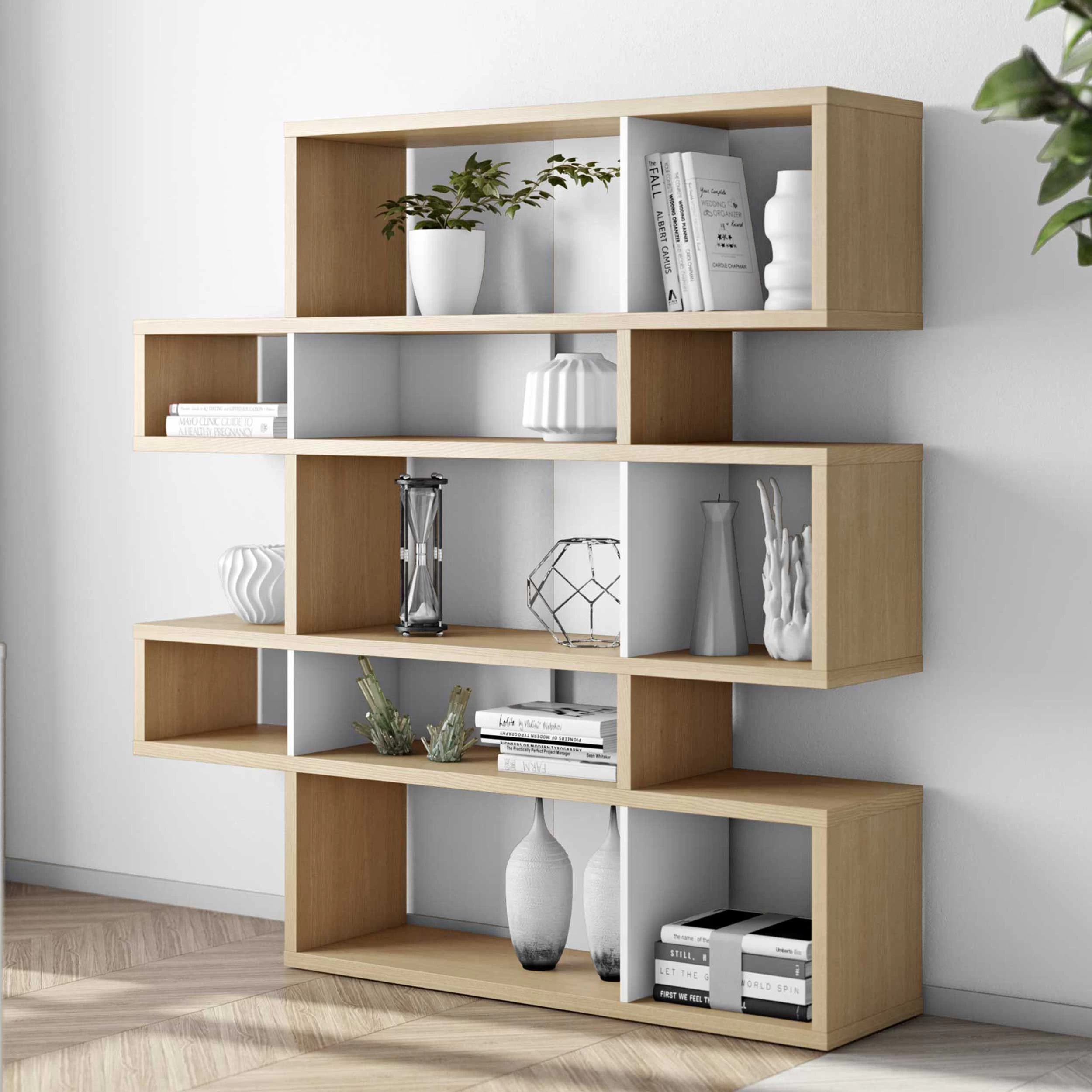 Boekenkast Lisbon 2 - Eik/wit 1 Boekenkast Lisbon 2 - Eik/wit