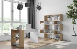 Boekenkast Lisbon 2 - Eik/wit 15 Boekenkast Lisbon 2 - Eik/wit -Collectie Woonkamermeubels 9500.319686 London 002 Oak Pure White Backs 6 c3ed