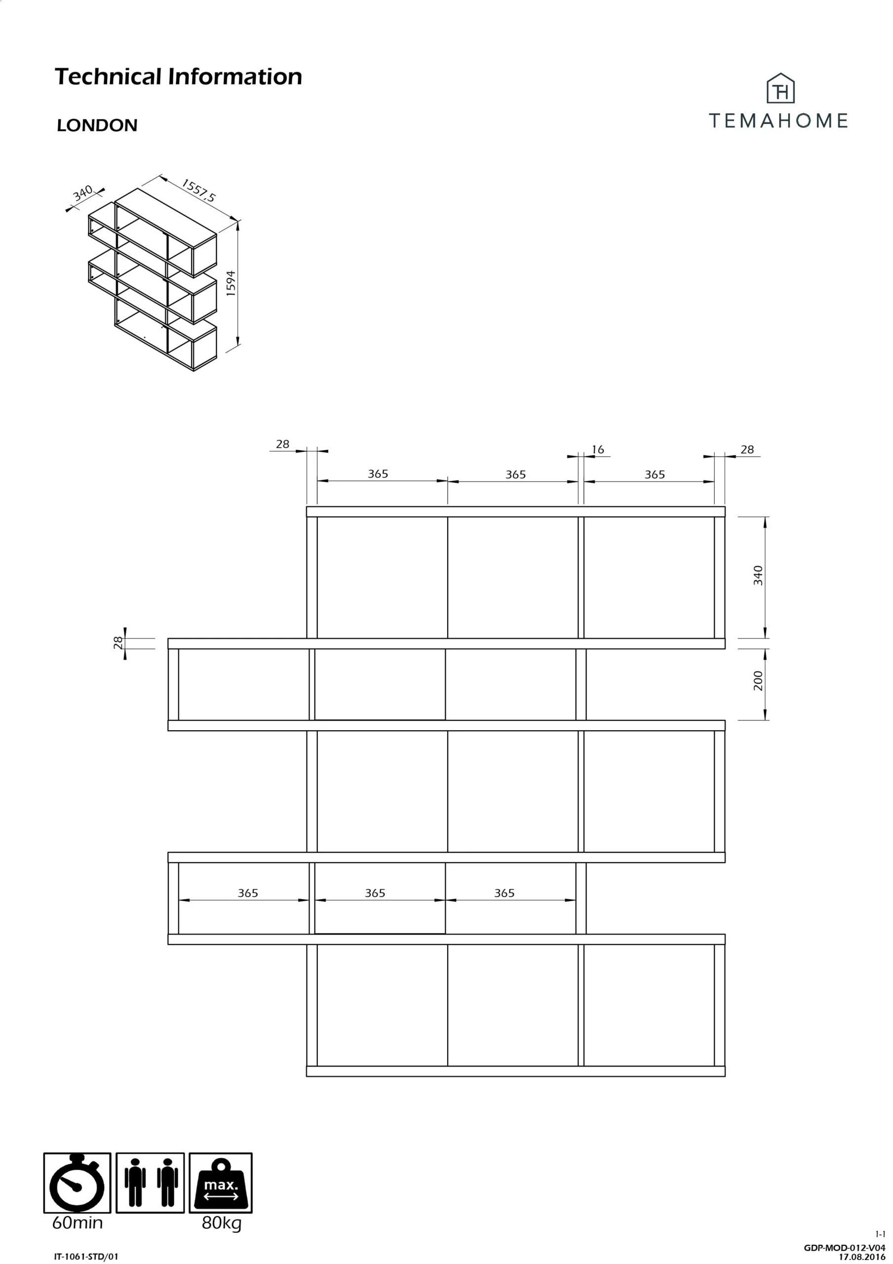Boekenkast Lisbon 2 - Eik/wit 3 Boekenkast Lisbon 2 - Eik/wit - Afbeelding 3