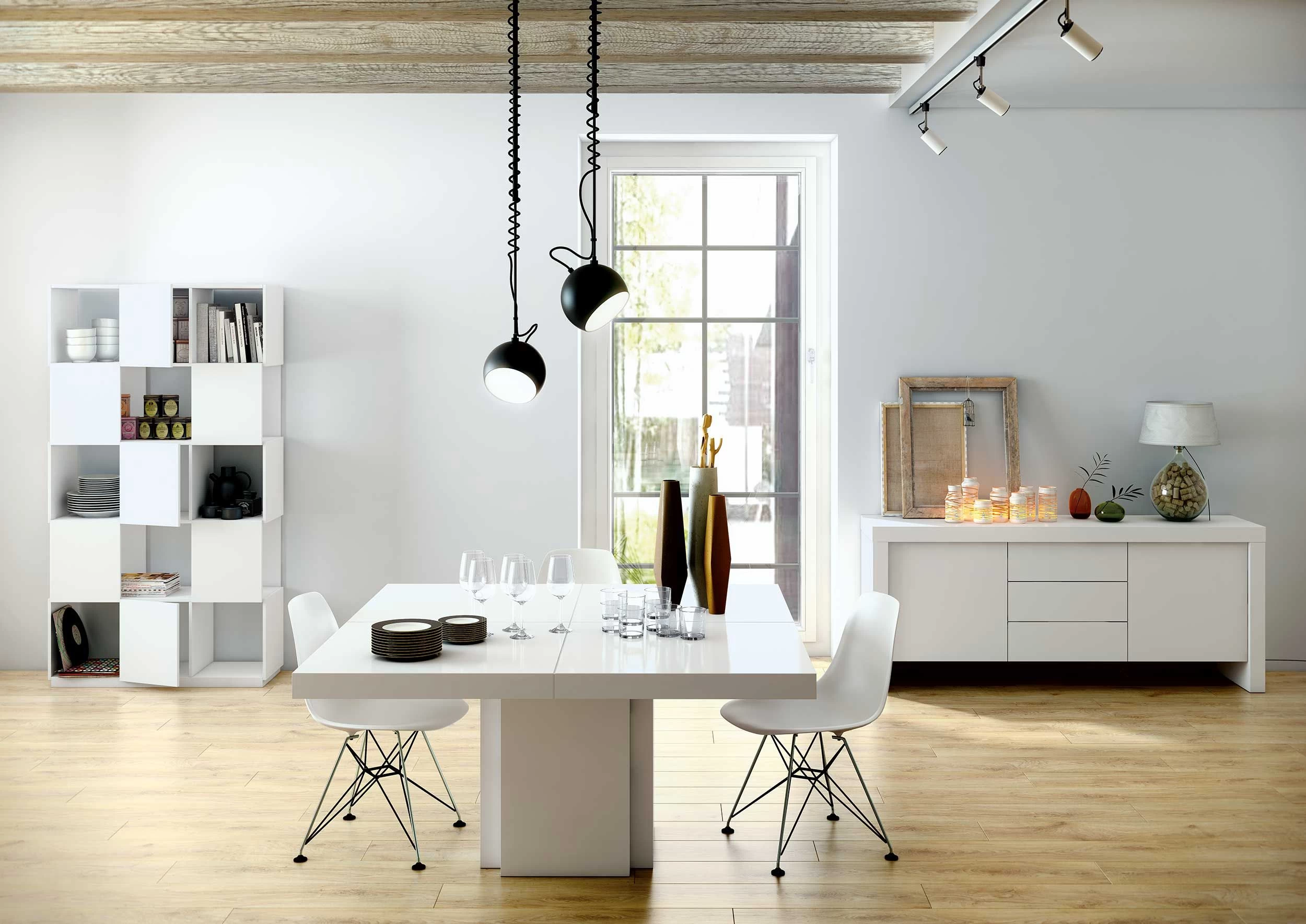 Eettafel Mundus 130 X 130 Cm - Hoogglans Wit 9 Eettafel Mundus 130 X 130 Cm - Hoogglans Wit - Afbeelding 9