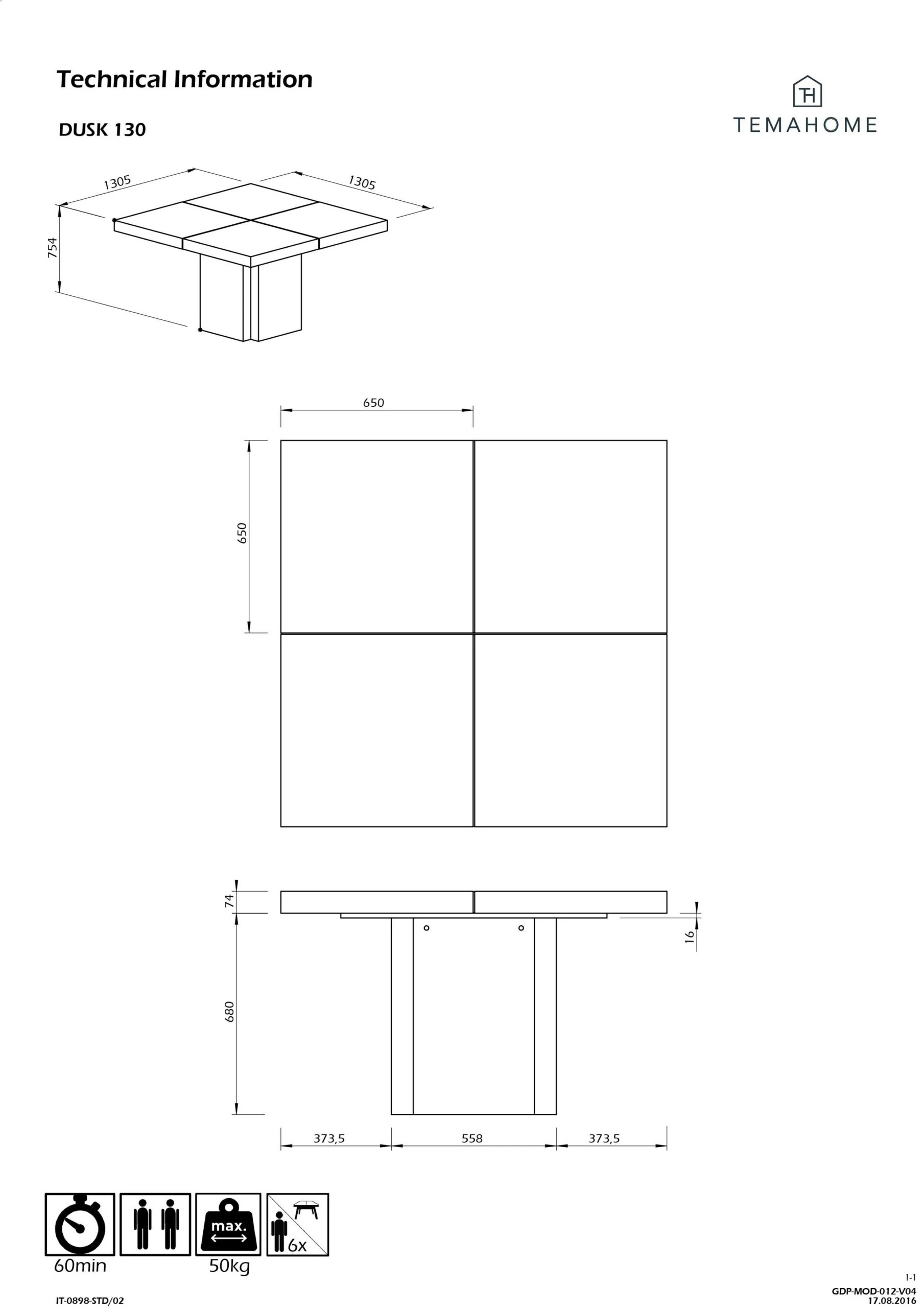Eettafel Dust - 130x130 Cm 7 Eettafel Dust - 130x130 Cm - Afbeelding 7