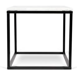 Bijzettafel Prairie - Wit Marmer/staal -Collectie Woonkamermeubels 9500.625015 Prairie50 white marble Top black legs 3 7abd