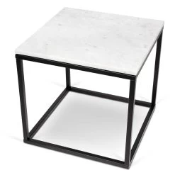 Bijzettafel Prairie - Wit Marmer/staal -Collectie Woonkamermeubels 9500.625015 Prairie50 white marble Top black legs 4 9850