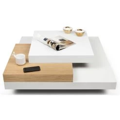 Salontafel Selena 90x90 - Wit/eik -Collectie Woonkamermeubels 9500.625237 Slate white oak 3 ff3c