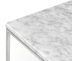 Bijzettafel Gleam 50x50 - Wit Marmer/chroom -Collectie Woonkamermeubels 9500.626081 Gleam 50 White Carrara Chrome 4 f18f
