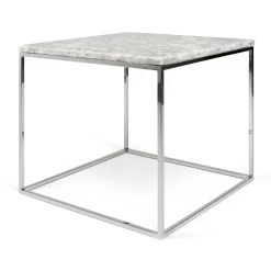 Bijzettafel Gleam 50x50 - Wit Marmer/chroom -Collectie Woonkamermeubels 9500.626081 Gleam 50 White Carrara Chrome 5 ff7c