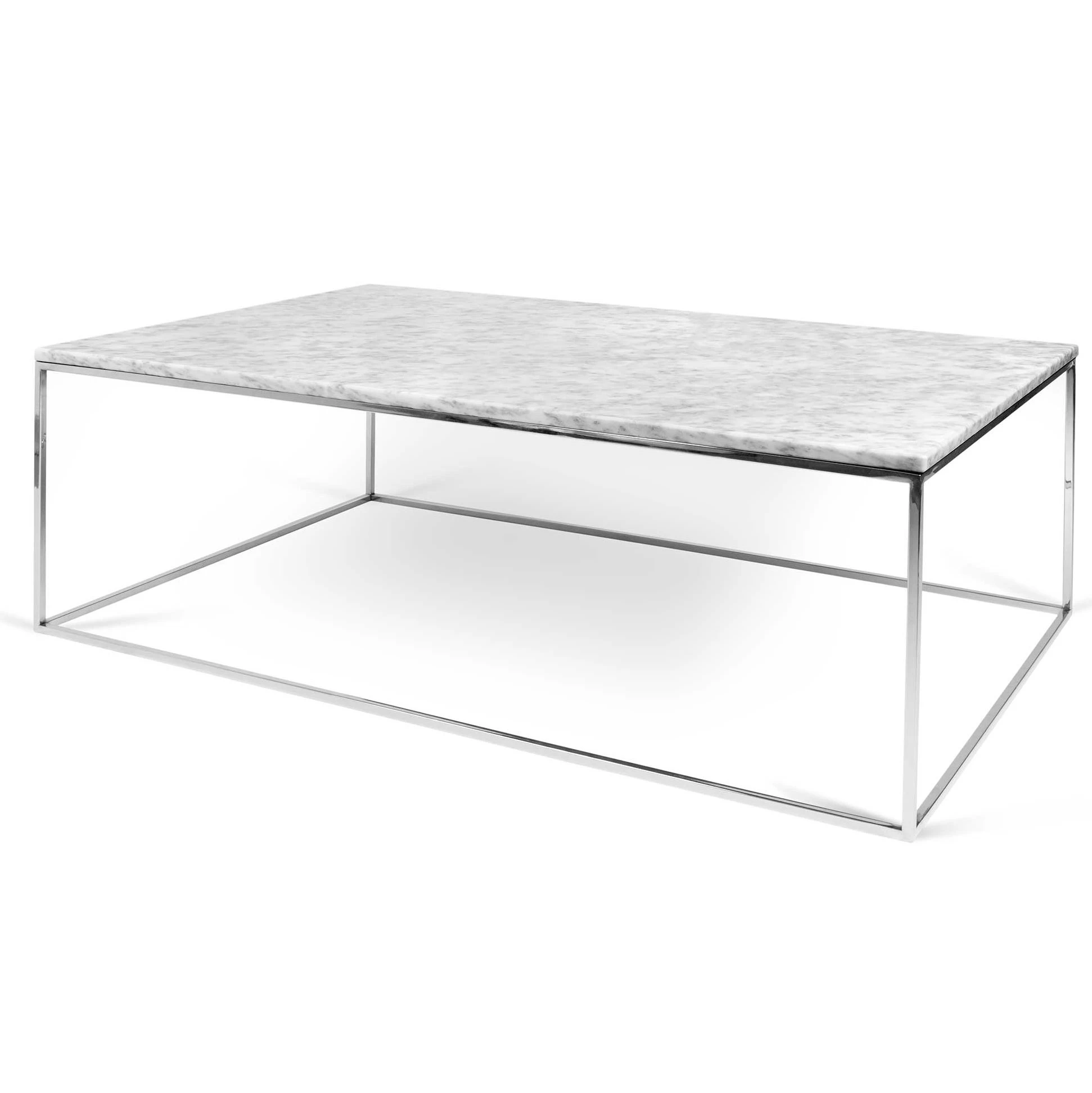 Salontafel Gleam 120x75 - Wit Marmer/chroom 5 Salontafel Gleam 120x75 - Wit Marmer/chroom - Afbeelding 5