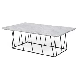 Salontafel Helix - Wit Marmer -Collectie Woonkamermeubels 9500.627415 Helix 120 white marble black legs 2 819f