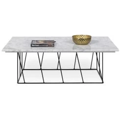 Salontafel Helix - Wit Marmer -Collectie Woonkamermeubels 9500.627415 Helix 120 white marble black legs 3 ba33