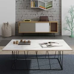 Salontafel Helix - Wit Marmer