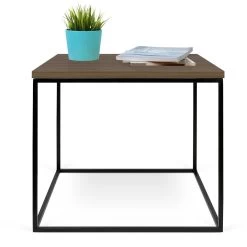 Bijzettafel Gleam 50x50 - Walnoot/staal 17 Bijzettafel Gleam 50x50 - Walnoot/staal -Collectie Woonkamermeubels 9500.628788 Gleam 50 Walnut Black Steel 2 01b4