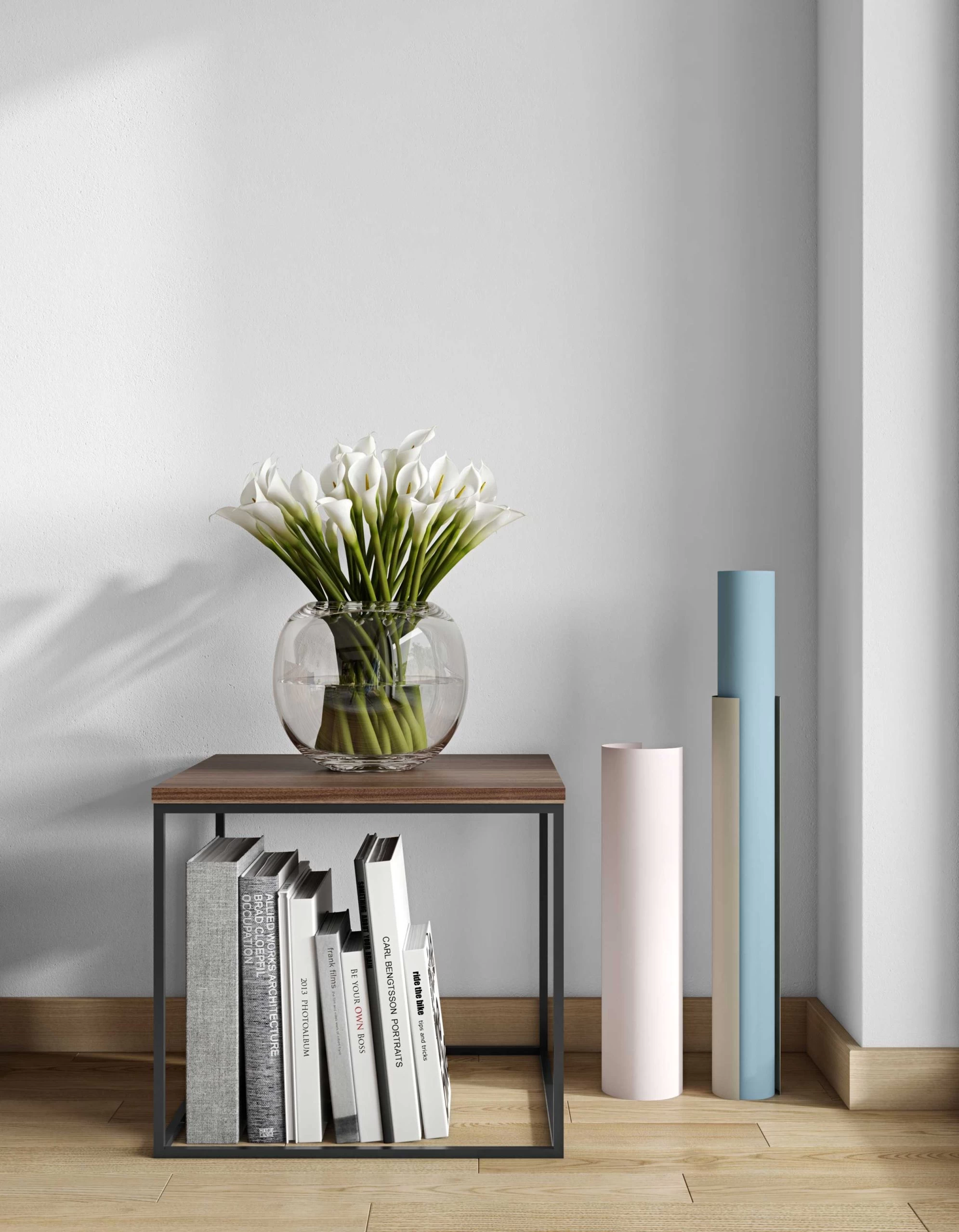 Bijzettafel Gleam 50x50 - Walnoot/staal 7 Bijzettafel Gleam 50x50 - Walnoot/staal - Afbeelding 7