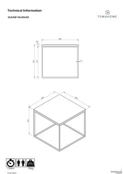 Bijzettafel Gleam 50x50 - Walnoot/staal 11 Bijzettafel Gleam 50x50 - Walnoot/staal -Collectie Woonkamermeubels 9500.628788 Gleam 50 Walnut Black Steel 8 6b9a