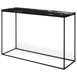 Sidetable Gleam 120cm - Zwart Marmer/staal -Collectie Woonkamermeubels 9500.628900 Gleam Console Black Marble Black Steel 2 9aef
