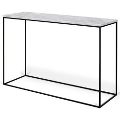 Sidetable Gleam 120cm - Wit Marmer/staal -Collectie Woonkamermeubels 9500.628924 Gleam Console White Marble Black Steel 2 07a6