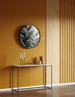 Sidetable Gleam 120cm - Wit Marmer/staal -Collectie Woonkamermeubels 9500.628924 Gleam Console White Marble Black Steel 3 42f3