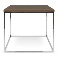 Bijzettafel Gleam 50x50 - Walnoot/chroom -Collectie Woonkamermeubels 9500.629020 Gleam 50 Walnut Chrome 1 3e03