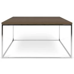 Salontafel Gleam 75x75 - Walnoot/chroom 6 Salontafel Gleam 75x75 - Walnoot/chroom -Collectie Woonkamermeubels 9500.629037 Gleam 75 Walnut Chrome 1 db61