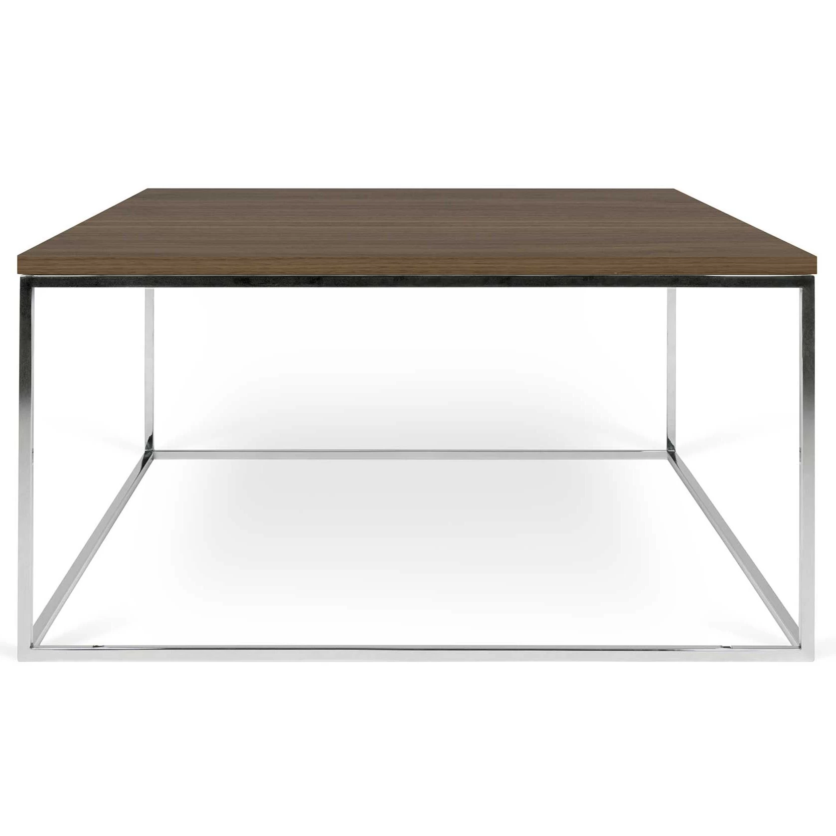 Salontafel Gleam 75x75 - Walnoot/chroom 3 Salontafel Gleam 75x75 - Walnoot/chroom - Afbeelding 3