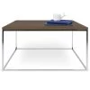 Salontafel Gleam 75x75 - Walnoot/chroom