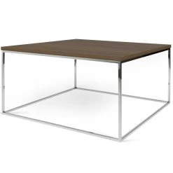 Salontafel Gleam 75x75 - Walnoot/chroom 7 Salontafel Gleam 75x75 - Walnoot/chroom -Collectie Woonkamermeubels 9500.629037 Gleam 75 Walnut Chrome 3 22d5