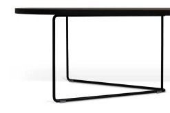 Salontafel Adil 136cm - Walnoot/zwart -Collectie Woonkamermeubels 9500.629709 Oval Walnut Black Edges and Black Steel 4 0942