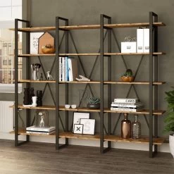 Boekenrek Charissa 220cm - Den/zwart