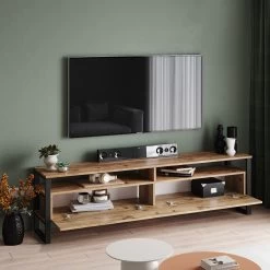 Modern TV-meubel Met Melamine Coating | Atlantic Pine | 100% Spaanplaat | 180x56x35,5cm 9 Modern TV-meubel Met Melamine Coating | Atlantic Pine | 100% Spaanplaat | 180x56x35,5cm -Collectie Woonkamermeubels 956LCS1667 20 204 2cc1