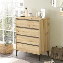 Commode Locelso | 72 X 45 X 98,3 Cm | Felt Anthracite-decor -Collectie Woonkamermeubels 956LCS1903 20 202 7077