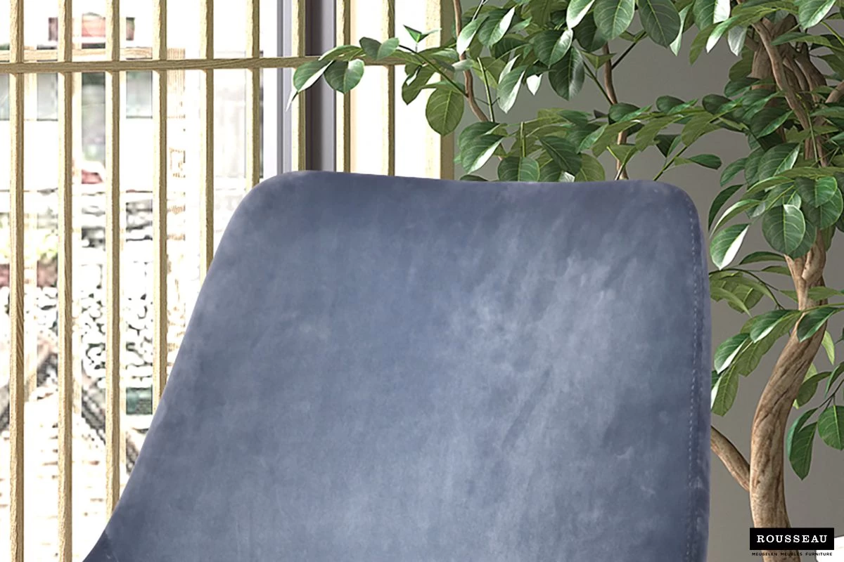 Stoel Mirano Metaal/fluweel - Blauw 5 Stoel Mirano Metaal/fluweel - Blauw - Afbeelding 5