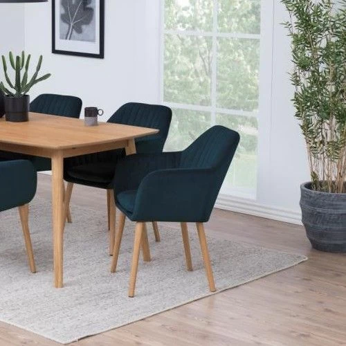 Armstoel Hermeline - Donkerblauw/eik 1 Armstoel Hermeline - Donkerblauw/eik