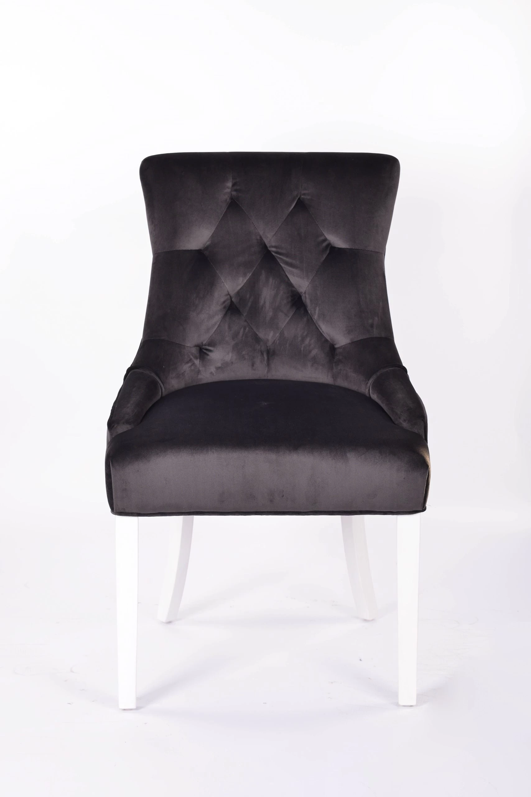 Stoel Christa Velours - Grijs/witte Poten 6 Stoel Christa Velours - Grijs/witte Poten - Afbeelding 6