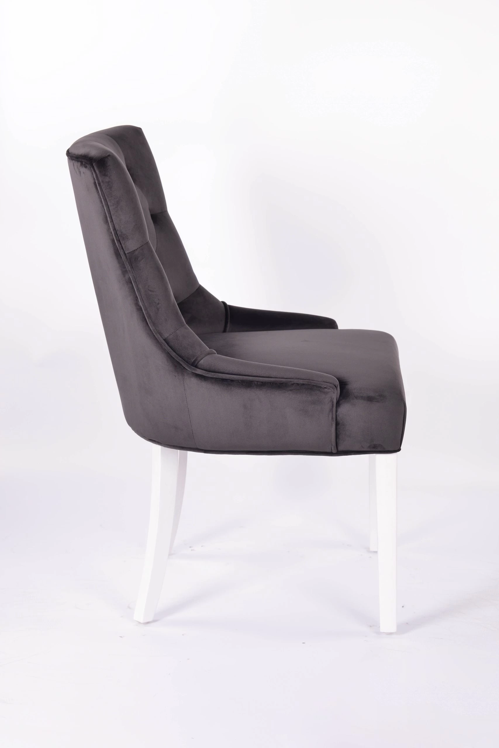 Stoel Christa Velours - Grijs/witte Poten 5 Stoel Christa Velours - Grijs/witte Poten - Afbeelding 5