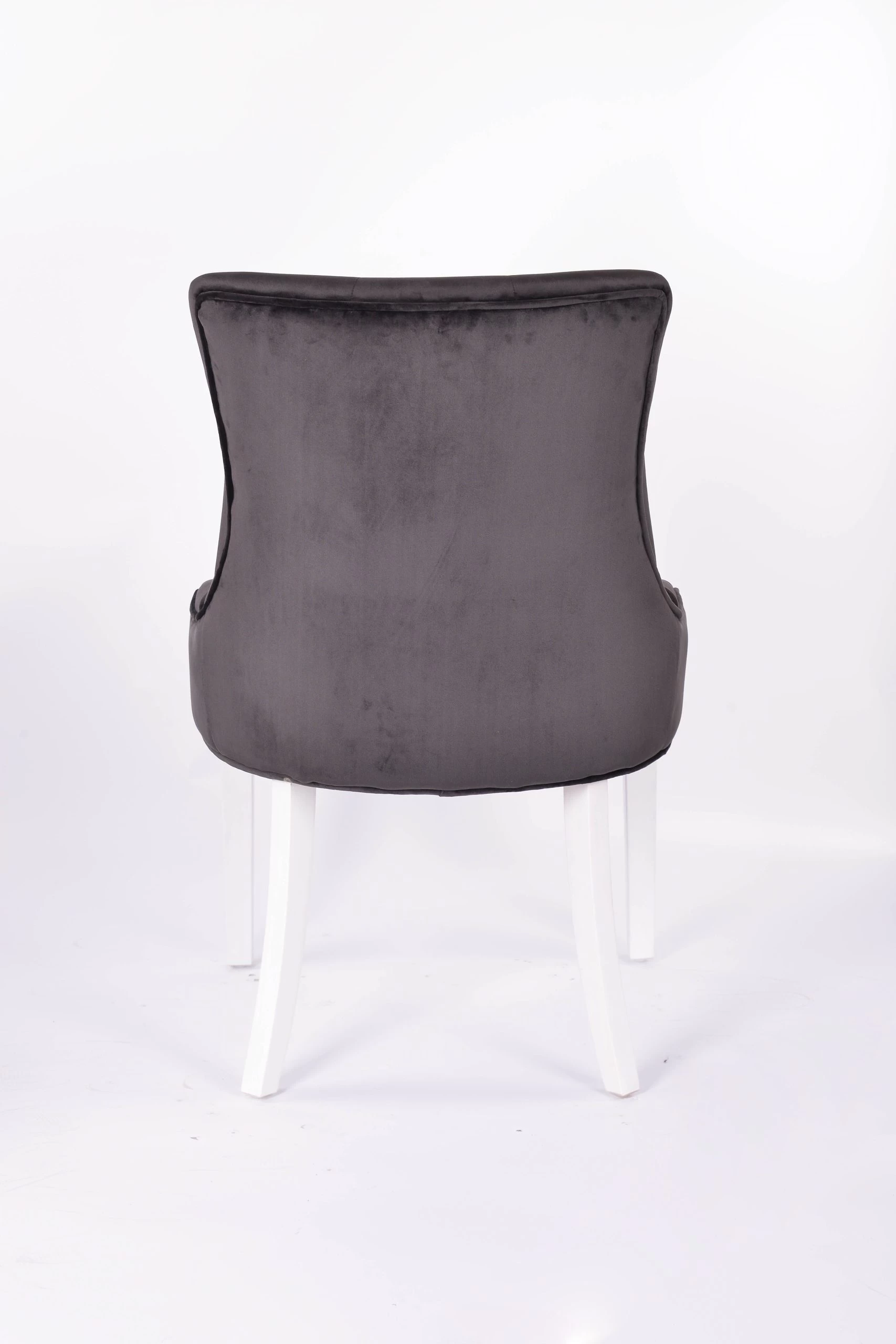 Stoel Christa Velours - Grijs/witte Poten 2 Stoel Christa Velours - Grijs/witte Poten - Afbeelding 2