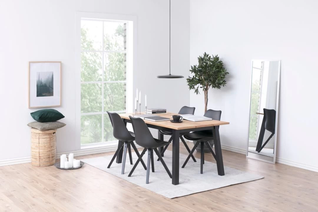 Eetkamerstoel Dima - Lederlook - Zwart 4 Eetkamerstoel Dima - Lederlook - Zwart - Afbeelding 4