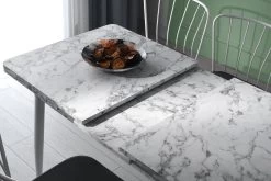 Elegante Eettafel | Melamine Gecoat | Uniek Ontwerp | Marmerlook -Collectie Woonkamermeubels 974NMB1143 20 202 325d