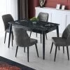 Elegante Eettafel | Antraciet | 100% MDF | 165 Cm Verlengde Breedte