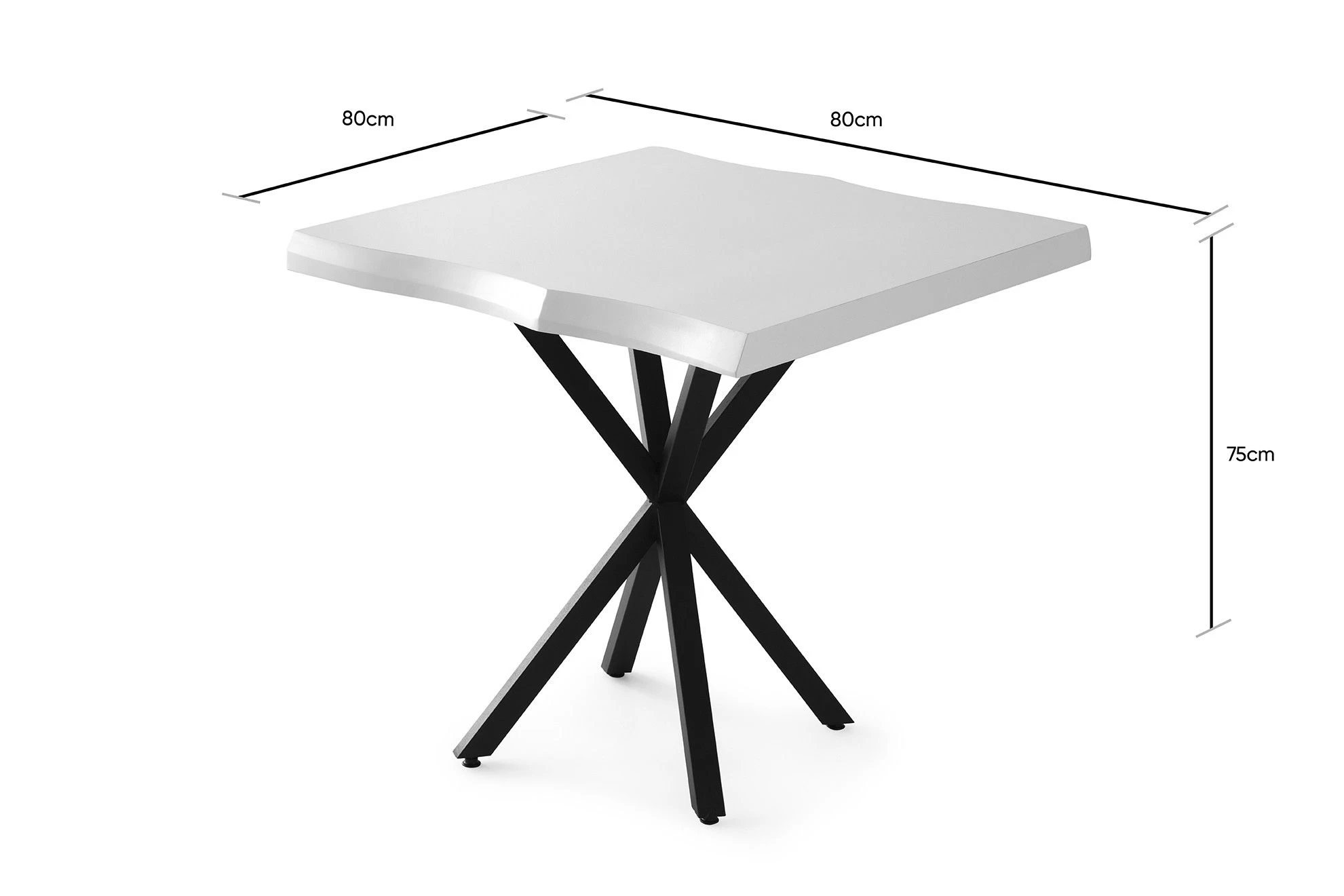Witte Melamine Gecoate Eettafel Met Metalen Poten 2 Witte Melamine Gecoate Eettafel Met Metalen Poten - Afbeelding 2