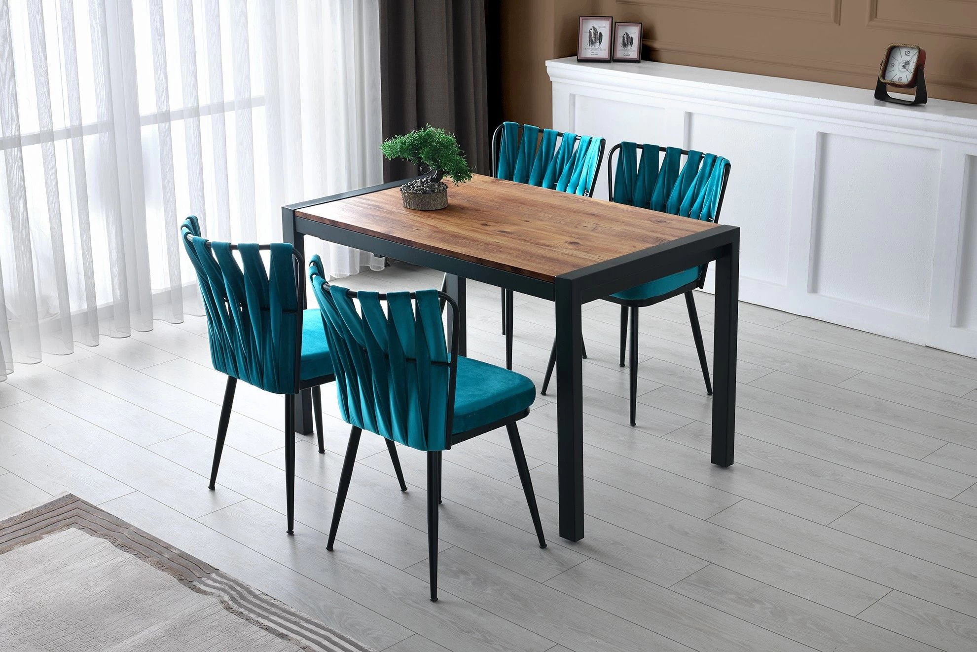 Eettafel Met Melamine Coating | Metalen Poten | 120-187cm Breedte | Atlantic Pine 9 Eettafel Met Melamine Coating | Metalen Poten | 120-187cm Breedte | Atlantic Pine - Afbeelding 9