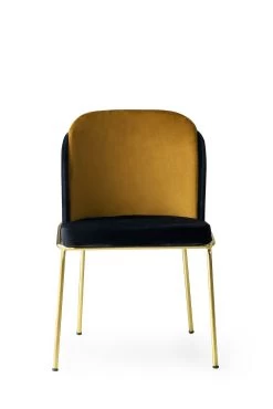 Stijlvolle 2-delige Stoelenset | Bekleed Met Fluweel | 100% Metalen Frame | Zwartgouden Kleur 13 Stijlvolle 2-delige Stoelenset | Bekleed Met Fluweel | 100% Metalen Frame | Zwartgouden Kleur -Collectie Woonkamermeubels 974NMB1171 20 202 8561