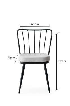 Stijlvolle Stoel Set (2 Stuks) | Comfortabel En Modern | 100% Metalen Frame | Fluwelen Zitting | Zwart -Collectie Woonkamermeubels 974NMB1183 20 207 b5c0