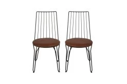 Vella Stoel Set (2 Stuks) | Metalen Frame, Kunstleren Zitting | Zwart 8 Vella Stoel Set (2 Stuks) | Metalen Frame, Kunstleren Zitting | Zwart -Collectie Woonkamermeubels 974NMB1191 20 202 1110