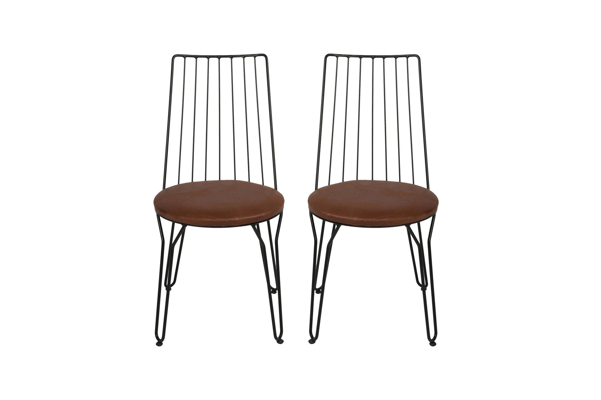 Vella Stoel Set (2 Stuks) | Metalen Frame, Kunstleren Zitting | Zwart 4 Vella Stoel Set (2 Stuks) | Metalen Frame, Kunstleren Zitting | Zwart - Afbeelding 4