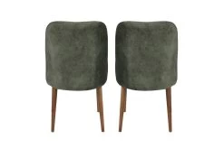 Vella Stoel Set: 2 Pc | Metalen Frame, Fluwelen Zitting | Walnoot Donkergroen -Collectie Woonkamermeubels 974NMB1194 20 203 8edf