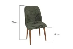 Vella Stoel Set: 2 Pc | Metalen Frame, Fluwelen Zitting | Walnoot Donkergroen -Collectie Woonkamermeubels 974NMB1194 20 209 c6c2