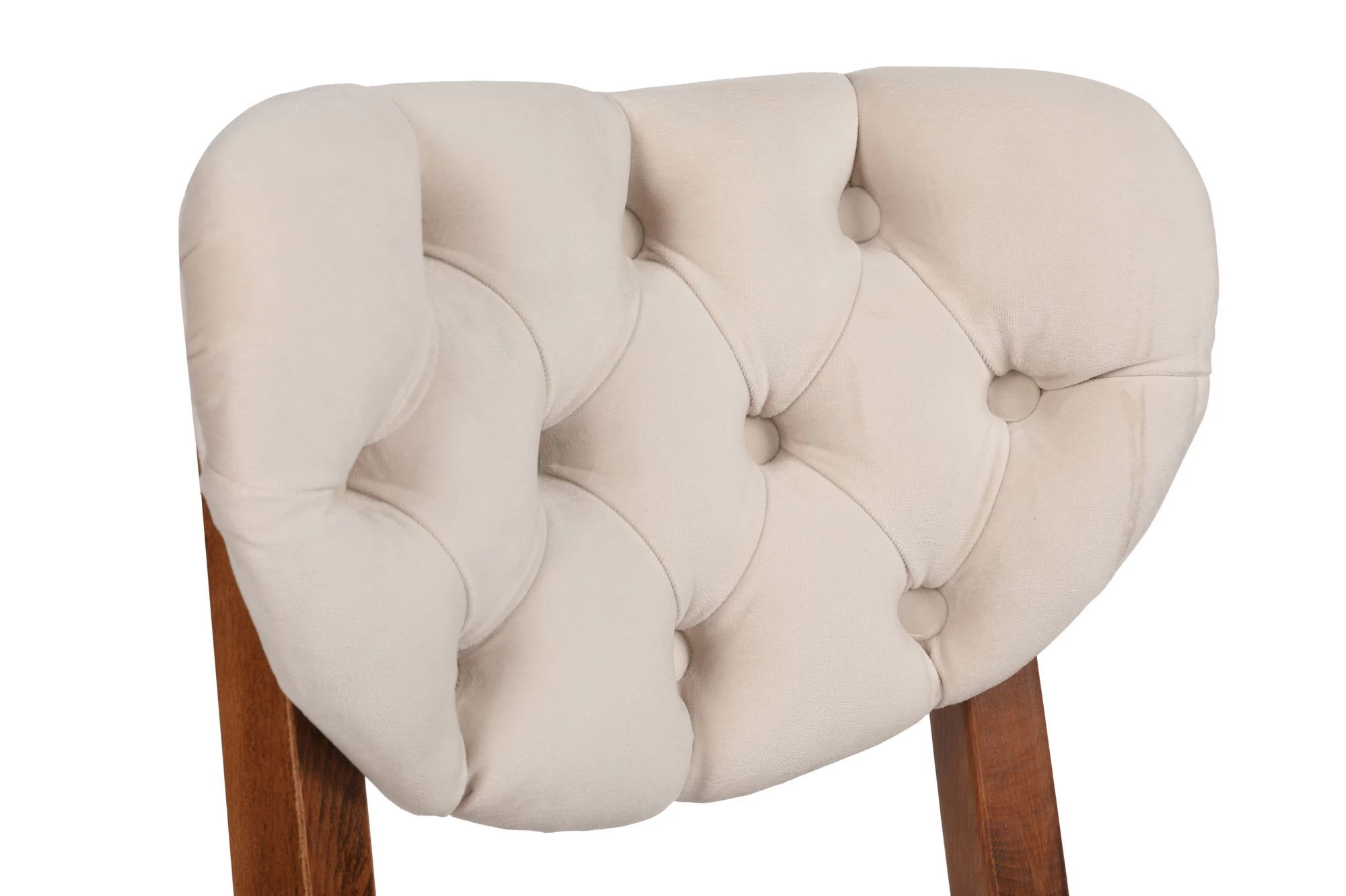 Vella Stoel Set (2 Stuks) | 100% Houten Frame | Fluwelen Stof | Walnoot Beige 6 Vella Stoel Set (2 Stuks) | 100% Houten Frame | Fluwelen Stof | Walnoot Beige - Afbeelding 6