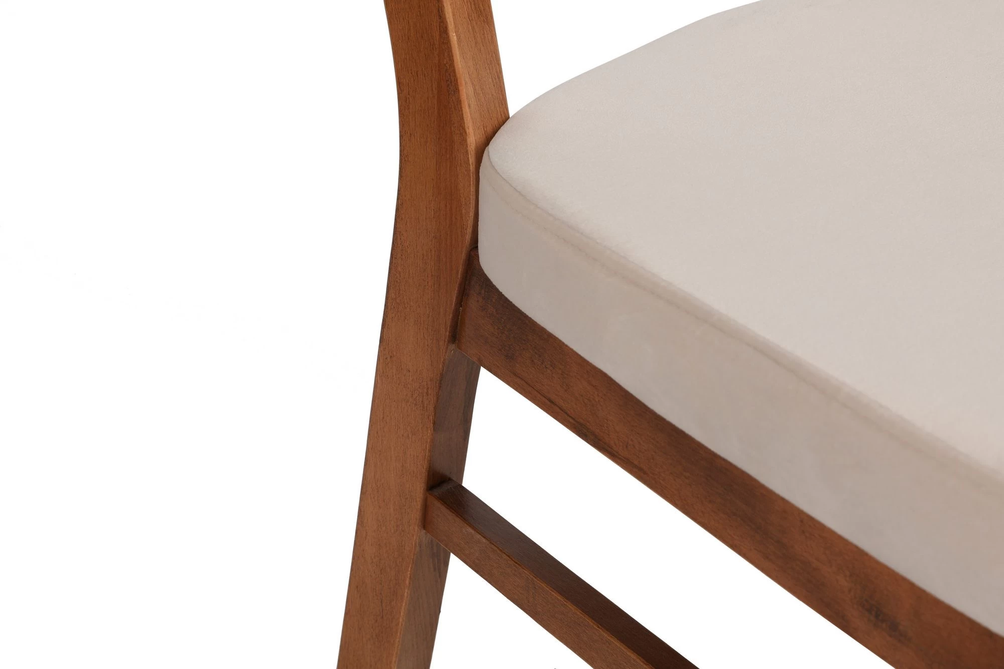 Vella Stoel Set (2 Stuks) | 100% Houten Frame | Fluwelen Stof | Walnoot Beige 3 Vella Stoel Set (2 Stuks) | 100% Houten Frame | Fluwelen Stof | Walnoot Beige - Afbeelding 3