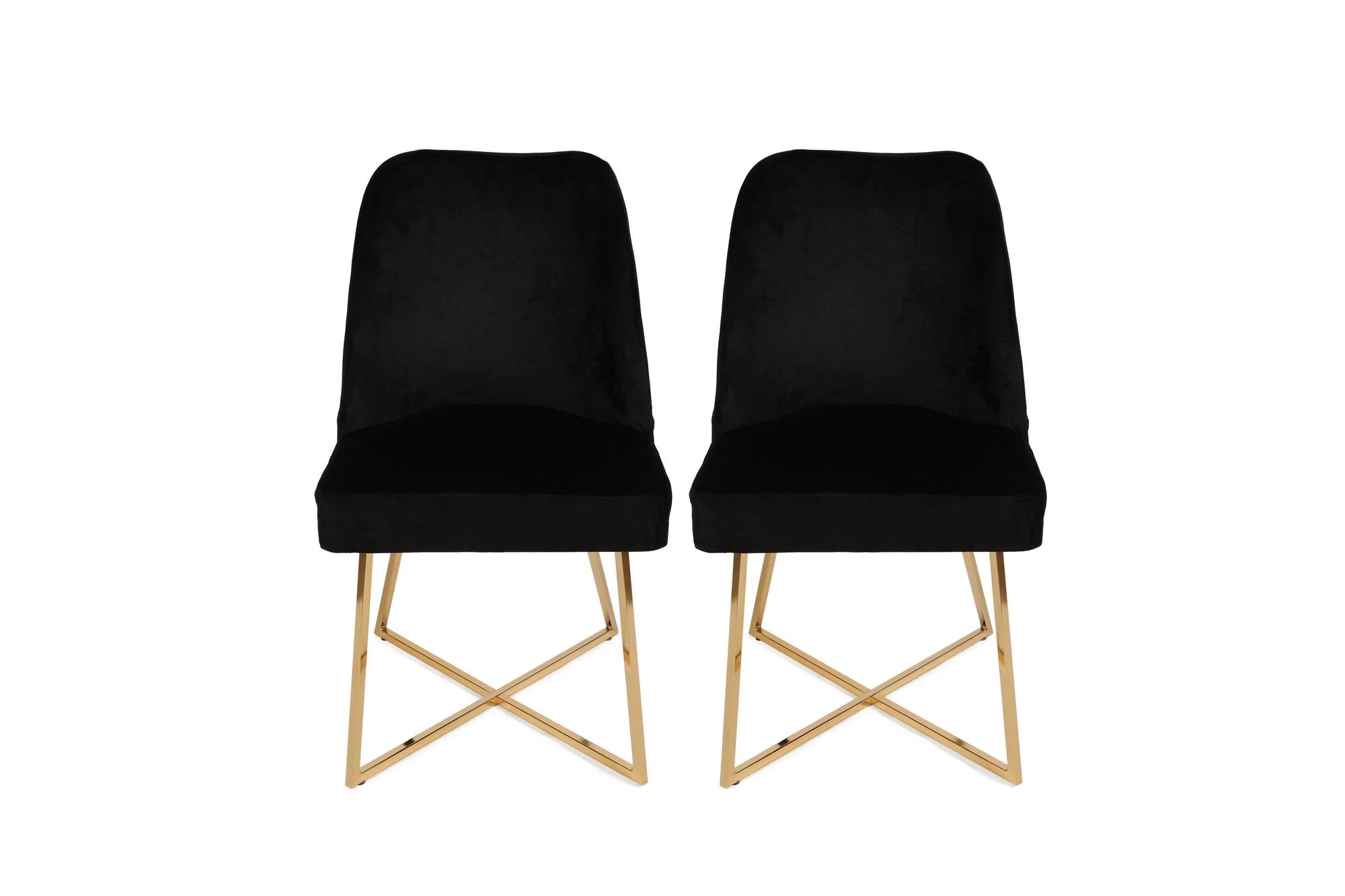 Vella Stoel-set-100% Metalen Frame, Zitting Fluweel/Faux Leer, Goud Zwart 9 Vella Stoel-set-100% Metalen Frame, Zitting Fluweel/Faux Leer, Goud Zwart - Afbeelding 9