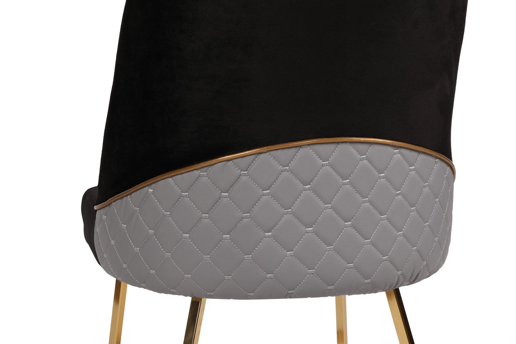 Vella Stoel-set-100% Metalen Frame, Zitting Fluweel/Faux Leer, Goud Zwart 6 Vella Stoel-set-100% Metalen Frame, Zitting Fluweel/Faux Leer, Goud Zwart - Afbeelding 6